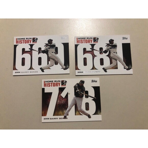 Barry Bonds 2006 topps homerun history 669-681-718 MLB San Francisco Giants - Picture 1 of 2